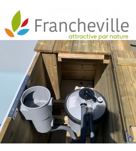 Kit Piscine bois 6M20x2M50x1M33 (69340) Francheville avec coffre local  technique intégré