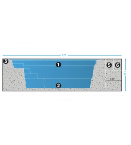 Mini piscine coque de 10M2 _ 4M20x2M40x1M45 (69760) Limonest