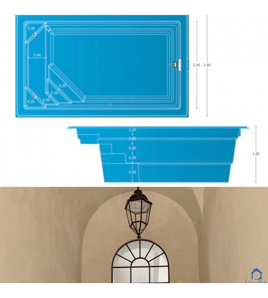 Piscine coque de 10M2 _ 4M20x2M40x1M45 (69008) Lyon