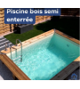 Espagne - piscine bois semi enterrée 4M85 x 2M87 x 1M33 (17480) Rosas