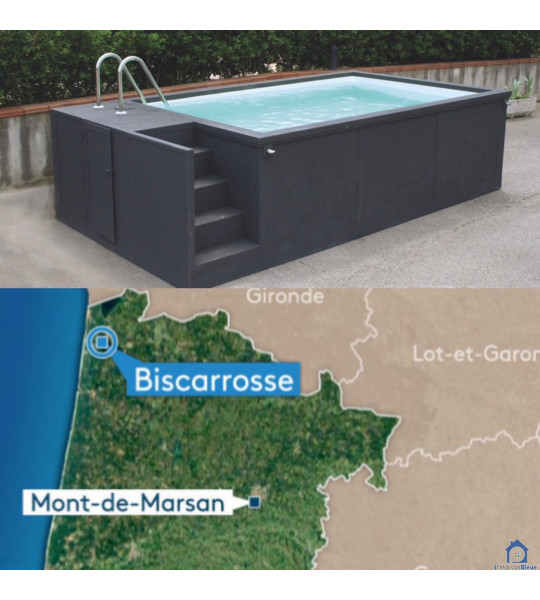 ✅  Biscarrosse (40600), Landes Container piscine 5M25x2M55x1M26