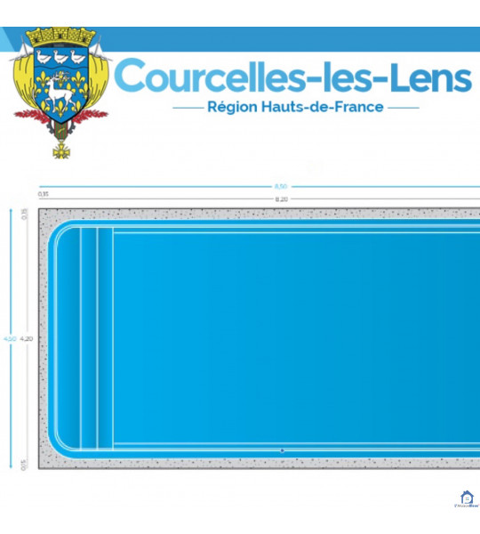 ✅ 8Mx4Mx1M50 piscine coque rectangulaire (62) Courcelles-lès-Lens