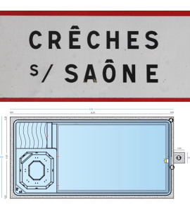 ✅ Piscine Coque SPA 8M70x4M20x1M50 (71680) Crêches-sur-Saône