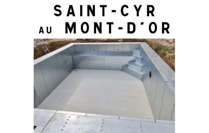 ✅ Saint-Cyr-au-Mont-d'Or (69191) Piscine acier 6Mx3Mx1M50 fond plat