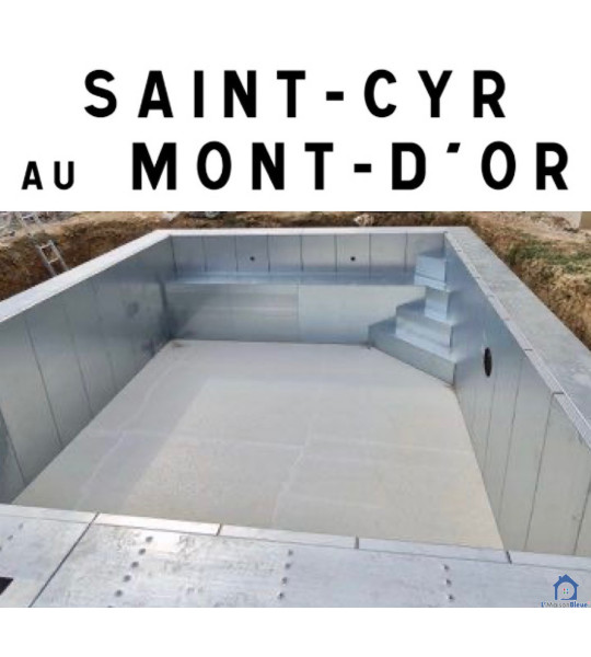✅ Saint-Cyr-au-Mont-d'Or (69191) Piscine acier 6Mx3Mx1M50 fond plat