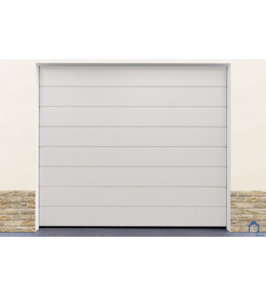 Installation porte garage blanc