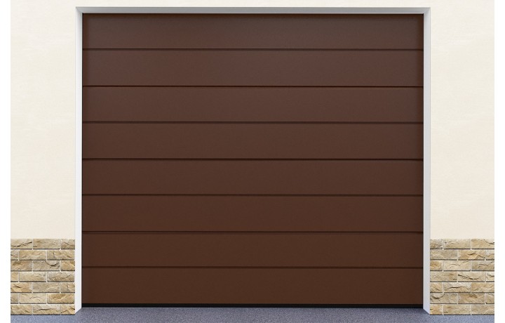 Installation porte garage marron